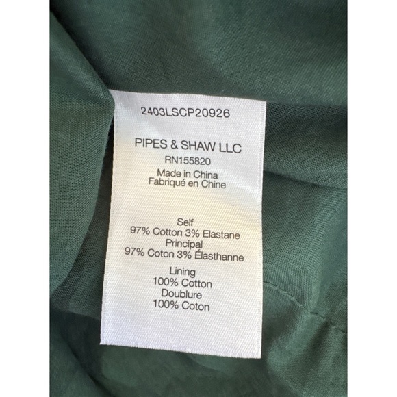 Veronica Beard Kinny Smocked Cotton Blend Midi Dress Size 10 Forest Green - Picture 7 of 8